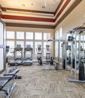 Vistas at Jackson Creek state-of-the-art fitness center with floor-to-ceiling windows