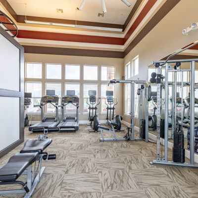 Vistas at Jackson Creek state-of-the-art fitness center with floor-to-ceiling windows